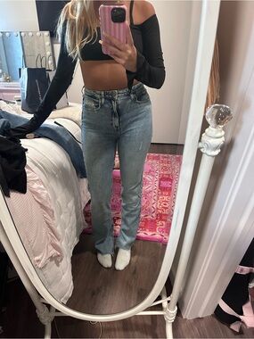 Zara Light Blue Straight Leg Jeans